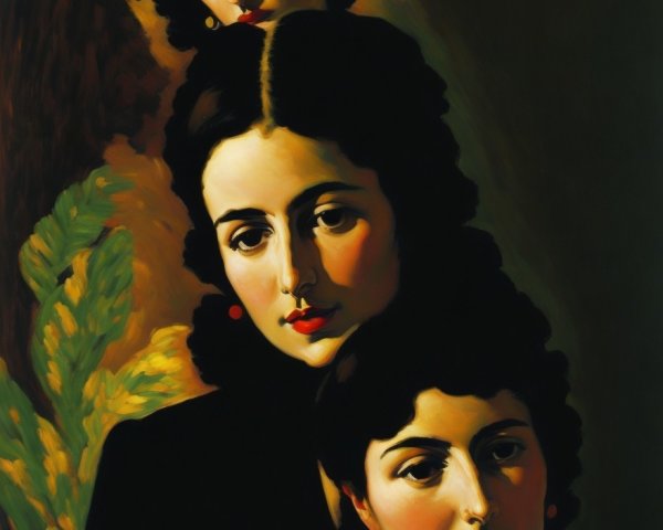 Elegant Women with Distinct Hairstyles and Expressions