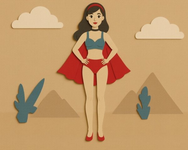Cartoon Female Superhero Illustration in Vibrant Colors
