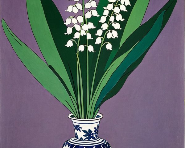 Vibrant Still Life of White Lilies in Blue Vase