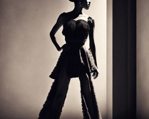 Avant-Garde Fashion Silhouette with Textured Outfit
