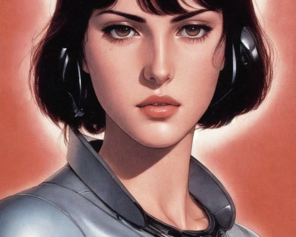 Digital Illustration of a Woman in Futuristic Outfit
