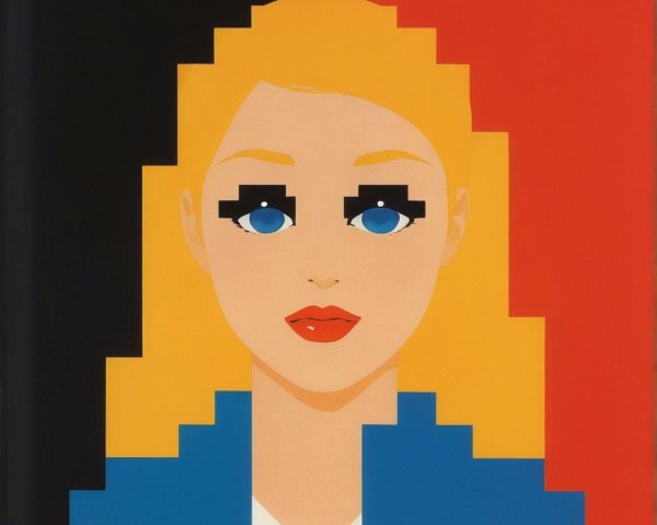 Stylized Female Portrait with Bold Colors and Design