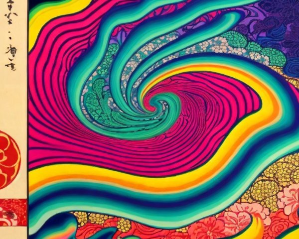 Vibrant Swirl of Colors in Fluid Pattern Design