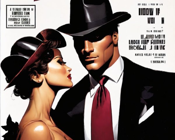 Dramatic Comic Book Cover in Vintage Noir Style