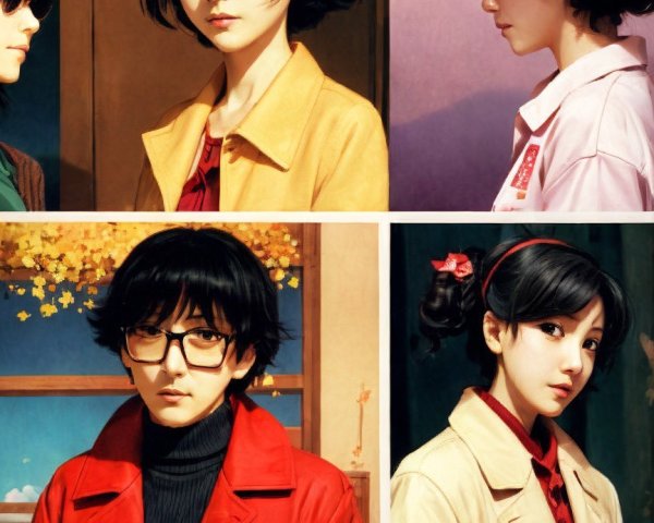 Collage of Stylish Portraits with Diverse Hairstyles
