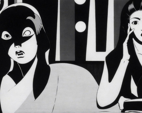 Stylized Figures in Monochromatic Dramatic Setting