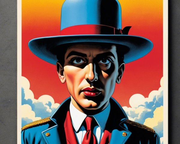 Stylized Poster Depicting Authority and Power Themes