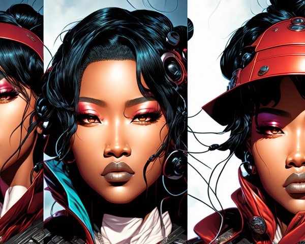 Digital Artwork of a Stylized Futuristic Character