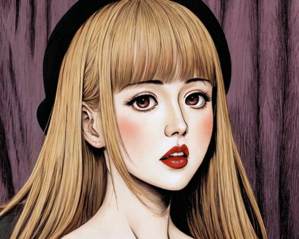 Manga-Style Illustration of a Cute Japanese Girl