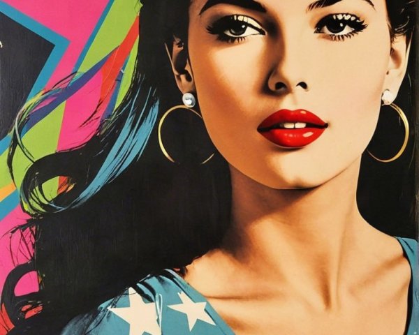 Glamorous Woman Portrait with Colorful Background