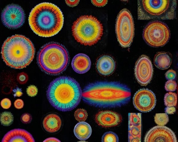 Vibrant Circular Patterns with Human Element in Art