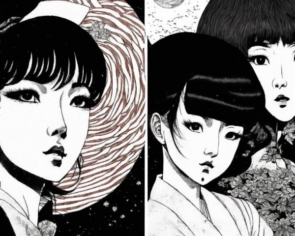 Portraits of Women with Traditional Japanese Influences