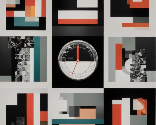 Geometric Shapes and Colors in Modern Design Composition