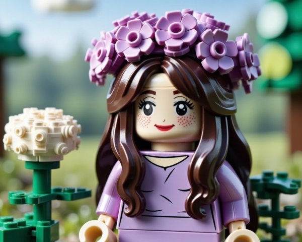 Cheerful LEGO Figure in Colorful Outdoor Setting
