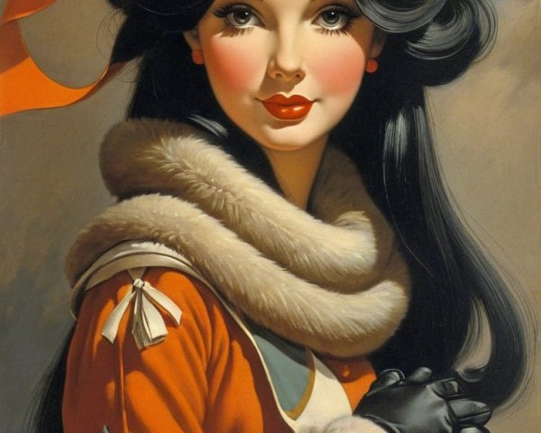 Portrait of a Young Woman with Celestial Background