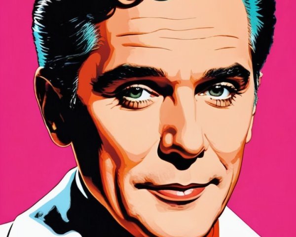 Vibrant Pop Art Portrait of a Charismatic Man