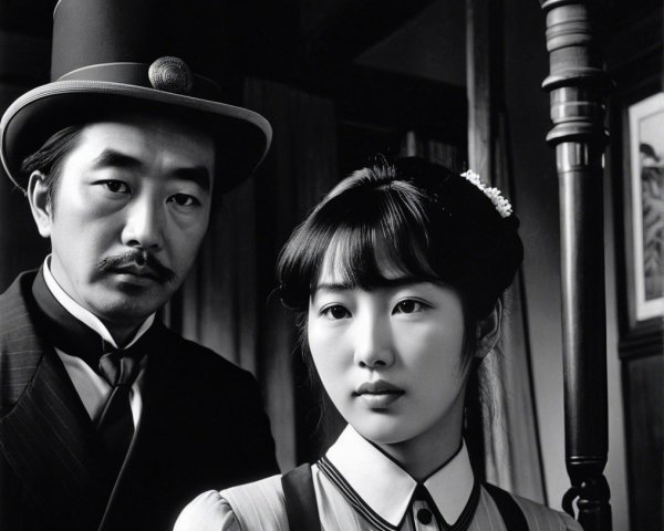 Vintage Black and White Portrait of a Couple