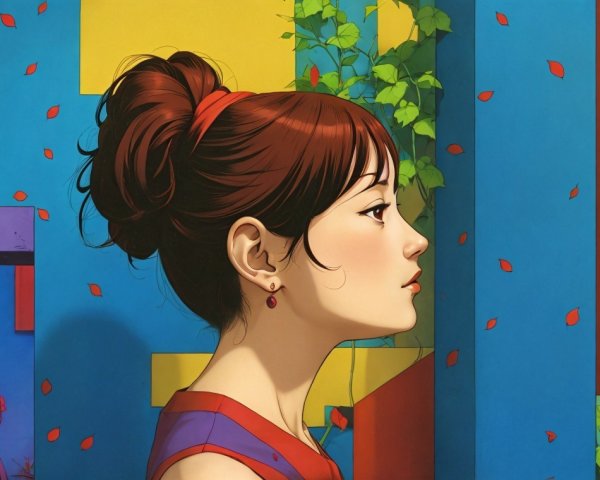 Stylized Anime Scene with Vibrant Colors and Characters