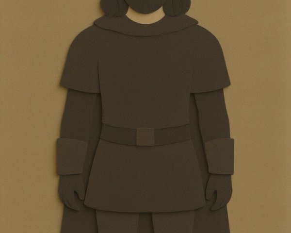 Paper-Cutout Figure of a Man with Clouds and Sun