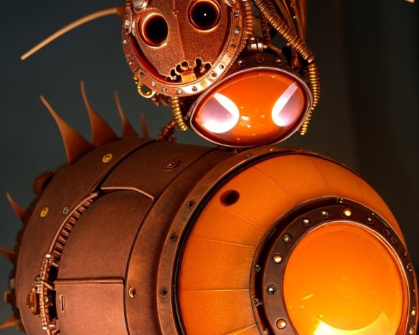 Steampunk Whale Contraption with Copper and Brass Details