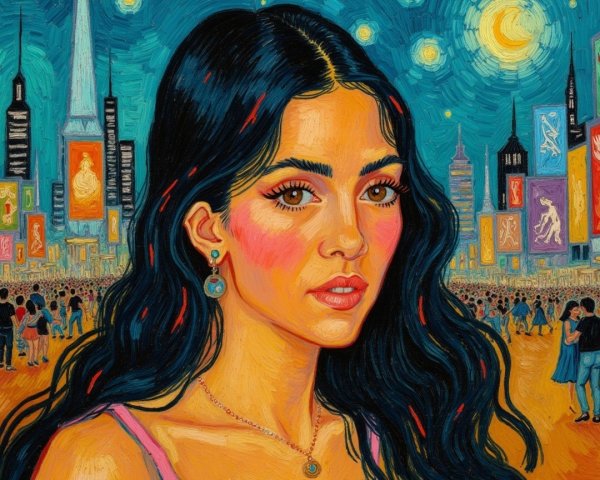Vibrant Portrait of Young Woman in Urban Setting