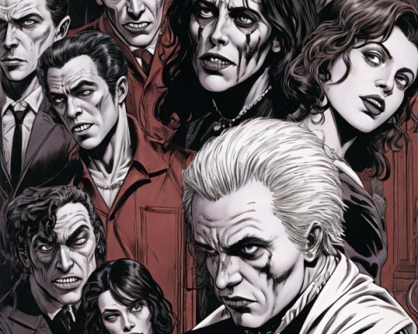 Monochromatic Comic Book Cover with Diverse Characters