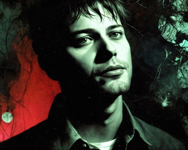 Artistic Portrait of a Young Man with Dark Hair