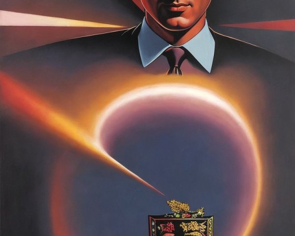 Stylized Portrait of a Confident Man in a Suit
