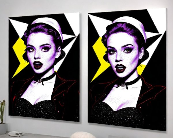 Pop Art Canvas Prints of Women with Purple Skin