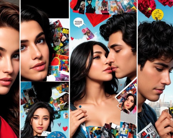 Colorful Collage of Young Adults in Intimate Moments