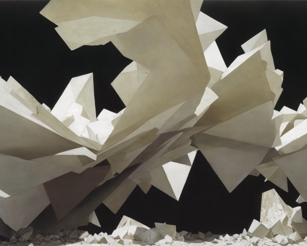 Abstract Geometric Composition in White and Dark Background