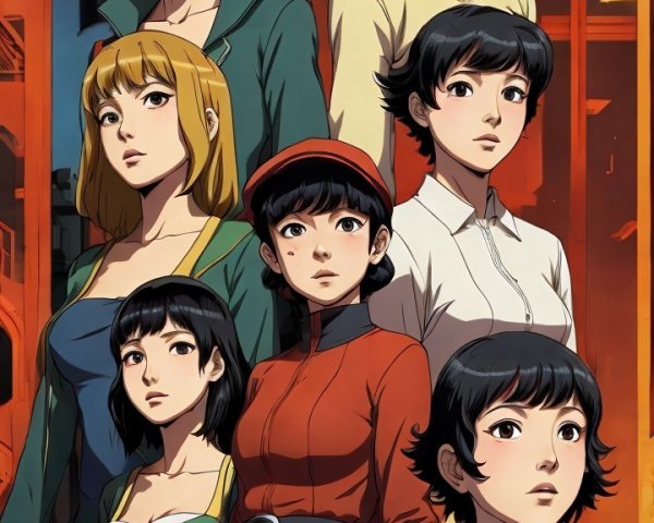 Diverse Characters in Urban Setting with Distinct Styles