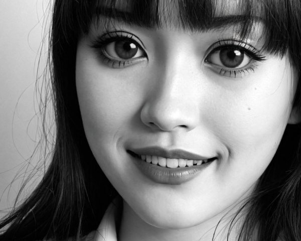 Close-up Portrait of a Young Woman with Unique Features