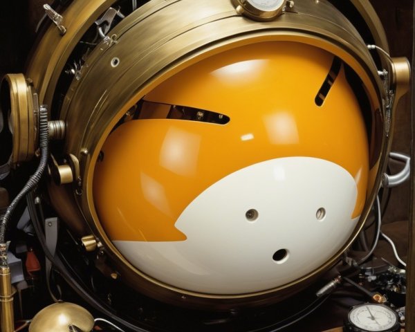 Detailed Steampunk Contraption with Brass and Gauges