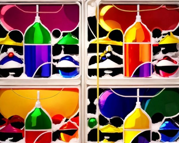 Colorful Abstract Image with Geometric Shapes and Blobs