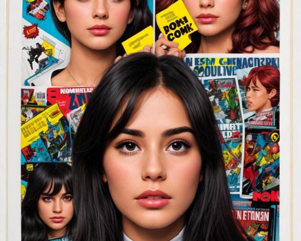 Stylized Magazine Spread of Portraits with Hairstyles