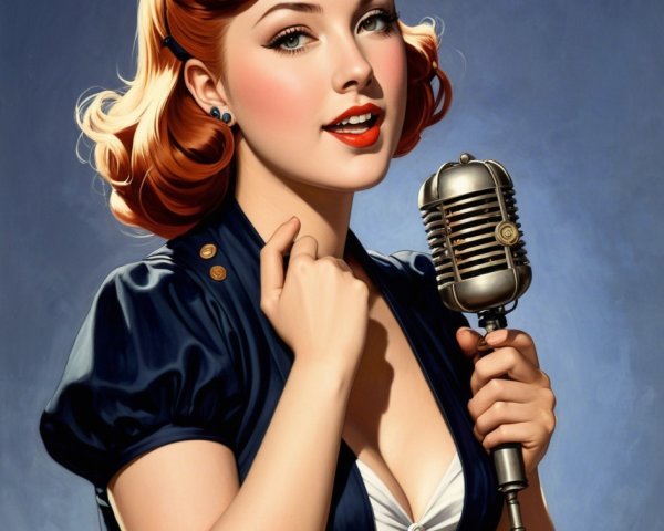 Pin-Up Style Image of a Fair-Skinned Woman