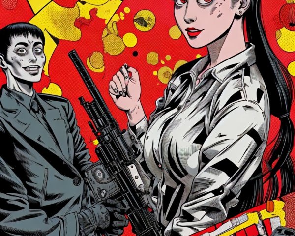 Vibrant Comic-Style Illustration of Confident Woman