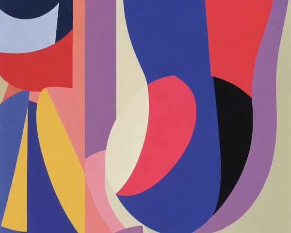 Abstract Composition with Bold Colors and Shapes