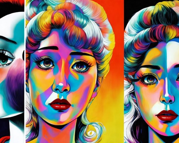 Digital Pop Art Portraits of Women with Unique Features
