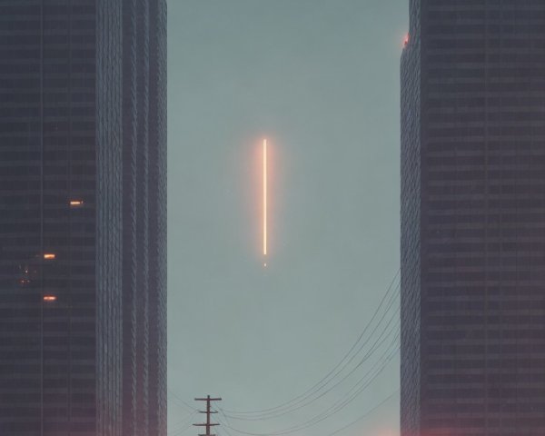 City Road at Dawn with Skyscrapers and Bus Stop