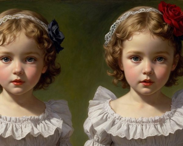 Young girls in white dresses with unique hair accessories