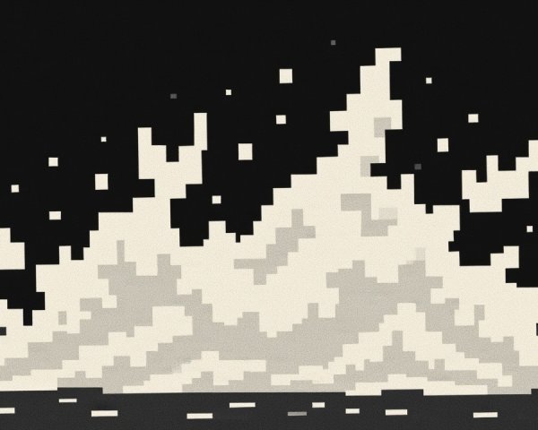 Pixelated Wave Design in Retro Aesthetic Colors