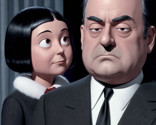 Animated Characters in Dramatic Pose and Attire