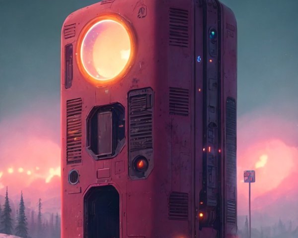 Futuristic Dystopian Building in a Wintry Landscape