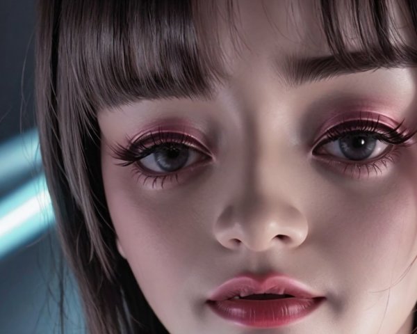 Realistic Close-Up of a Female Figure with Makeup