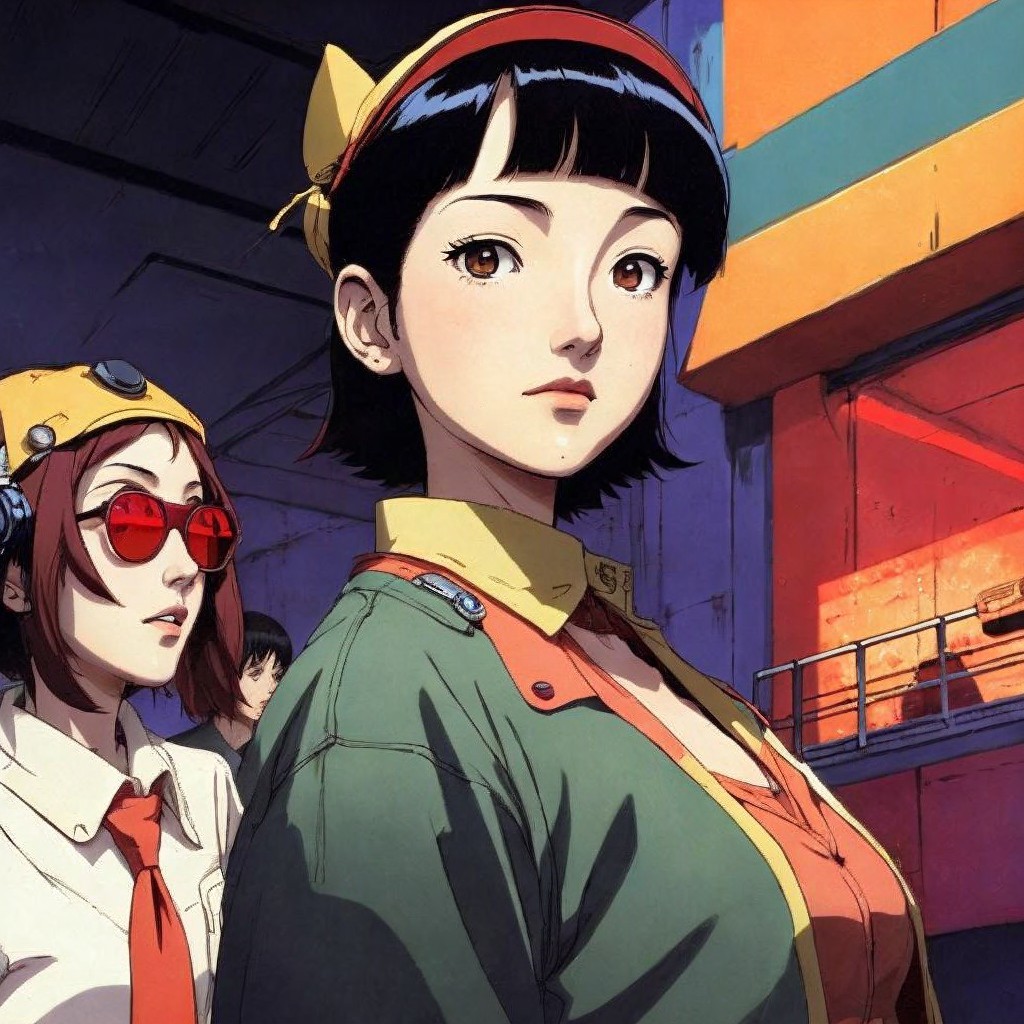 Anime Characters in Vibrant Urban Setting