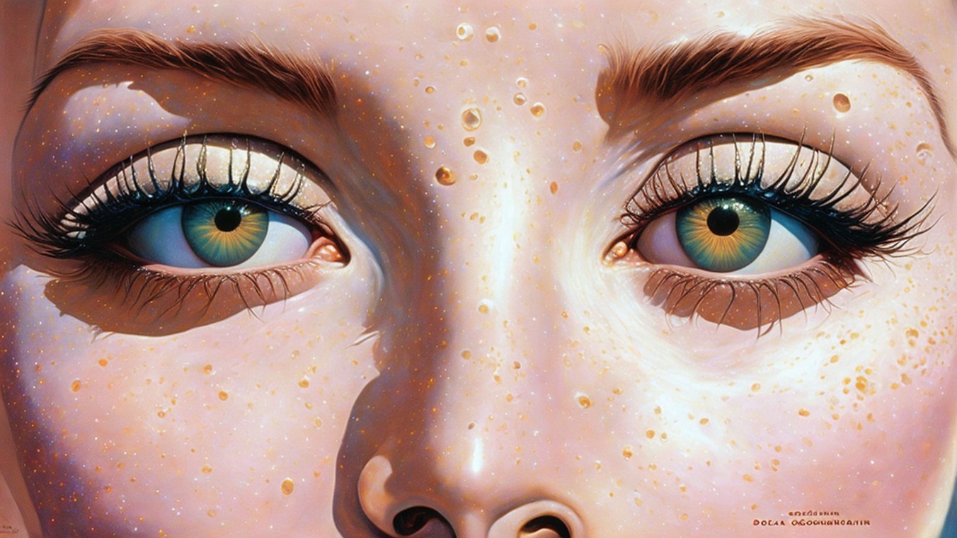 Close-up of Striking Green and Gold Eyes
