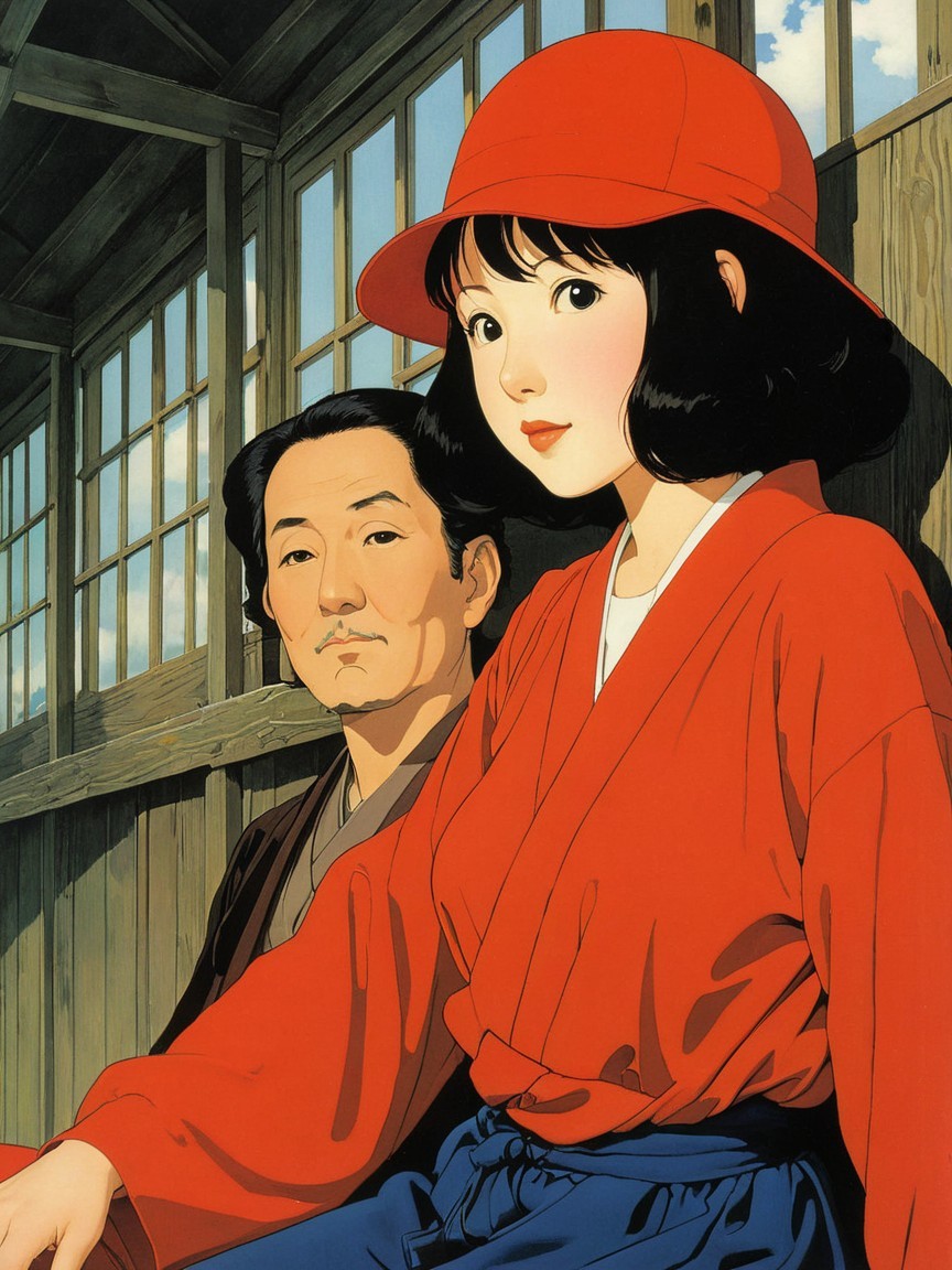 Characters in Traditional Setting with Nostalgic Atmosphere