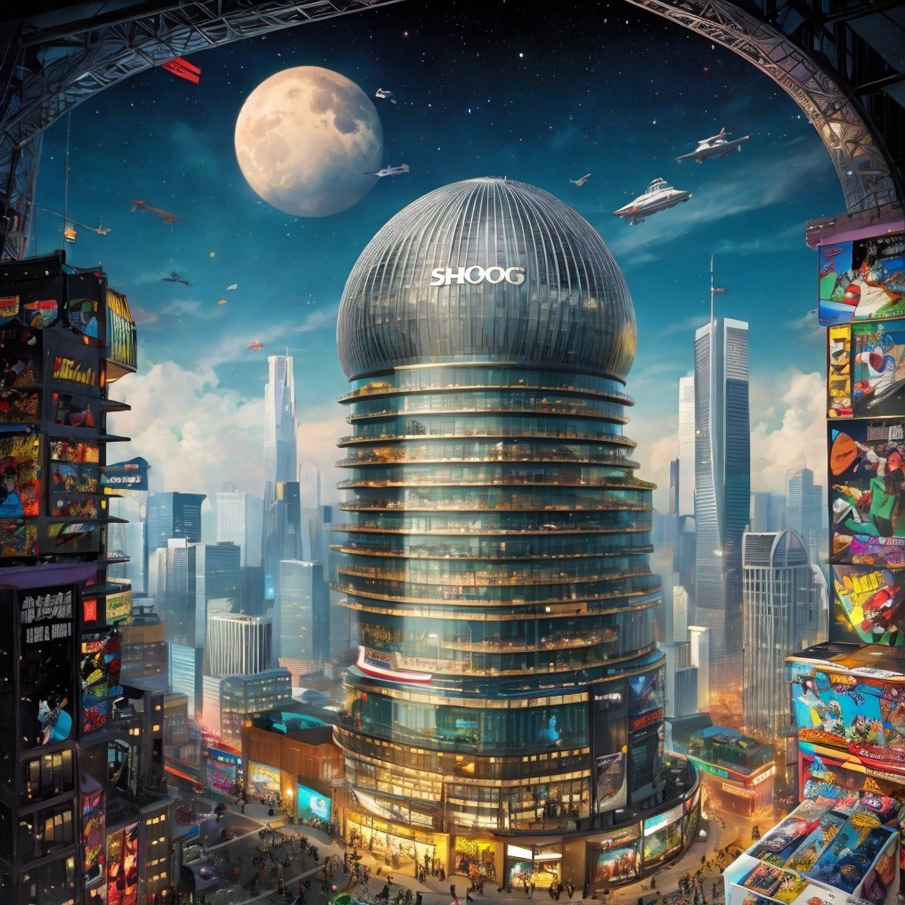 Futuristic Cityscape with Dome-Shaped Skyscraper